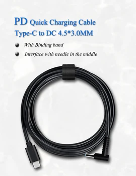 JORINDO 1,5 M/4.9 FT Notebook PD Emulátor spúšťať linky,Typ-C 4,5*3.0 MM PD Rýchle Nabíjanie kábel,USB-C 4,5*0.6 MM s kolíkom