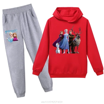 Disney Karikatúry Mrazené Hoodies pre Deti Chlapec Mikina Sady Dievčatá Jeseň Oblečenie Detí Bežné Tepláková súprava s Kapucňou S Nohavice