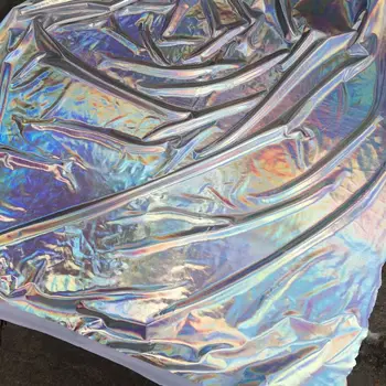 Luxusné kožené svetlé fluorescenčné laserová strieborná potiahnuté textílie materiál