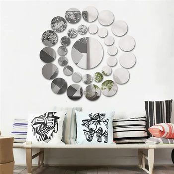 31 kruhu zrkadlo stenu, samolepky na stenu, vinylové akryl povrchu obtlačky domov izba DIY umeleckou výzdobou decoracion hogar moderno 30N21