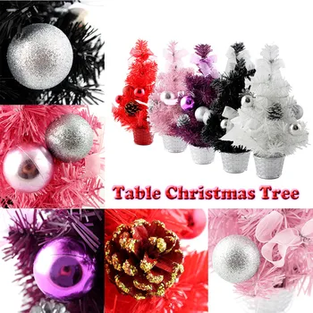 Umelé vianočné Ozdoby Mini Vianočný Strom Kvetinové Gule DIY Tabuľka Nový Rok Party Dekor Ornament Svadobné Decoracion 30 cm *