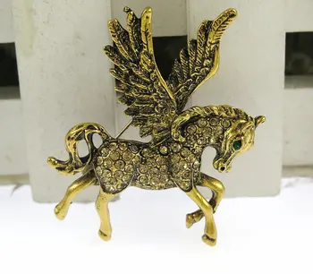 Unisex Vintage Pegasus Brošne Módne Mužov Drahokamu Staroveký Zlatý Príslušenstvo Brošňa Kolíky Žena Kvalitný Darček