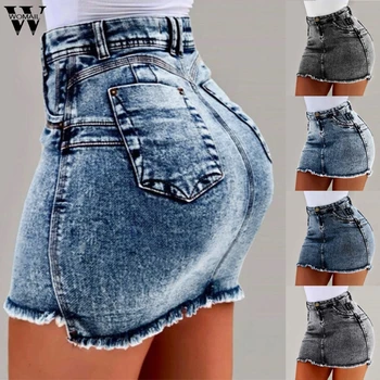 Womail Sukne, Sukne Letné Módy Nové Ženy Krátke Jeans Denim Sukne Ženy Vrecká Umývanie Denim Mini Sukne 2019 May23