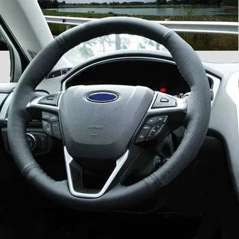 Ručne šitý Skutočná Dĺžka kryt na volante automobilu kryty na Ford Fusion Mondeo Roky 2013-2017 ,Edge-2017