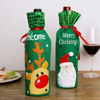 Vianočné Fľaša Červeného Vína Kryt Jedinečný Vianočný Fľaša Vína Balení Taška Vianoce Dekor