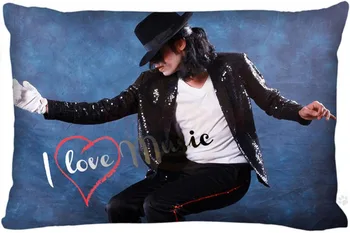 Vlastné Michael Jackson Obdĺžnik Vankúš Veľkosť 45x35cm (na jednej strane) Tlačiť Vlastné Zips Polyester Bavlna obliečka na Vankúš viac veľkosť