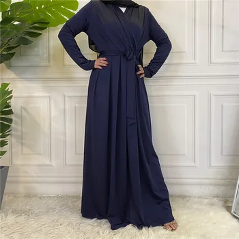 Ramadánu Eid Mubarak Hodvábne Abaya Dubaj Moslimské Oblečenie Kaftan Šaty Islamskej Abayas Žien Vestidos Župan Priere Longue Femme F2711