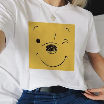 Biele Tričko Harajuku Módne Nájsť Dobré Každý Deň Medvedík Pú Vytlačené Tričko Voľný čas Streetwear Žena T-shirt Top