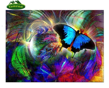 YUMEART 3D Diy Diamond Maľovanie Cross stitch auta butterfly fantasy Remeselníkov, Vyšívanie, 5D Námestie Mozaiky Diamond Výšivky