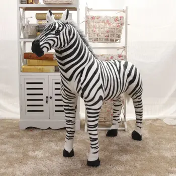 Mäkké, Vypchaté Plyšové Zviera Vankúš Realistické Zebra pre detské Narodeniny Darček Nábytok Gauč Vankúš