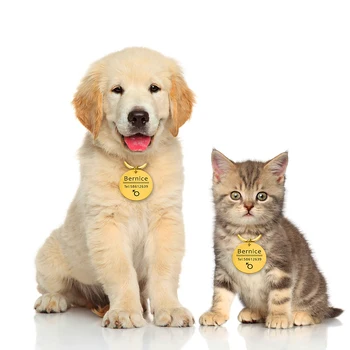 Pet, Pes, Mačka Golier Doplnky, Dekorácie Pet ID Psa Značky Krúžky z Nehrdzavejúcej Ocele Mačka Tag Vlastnú Značku Zdarma Gravírovanie
