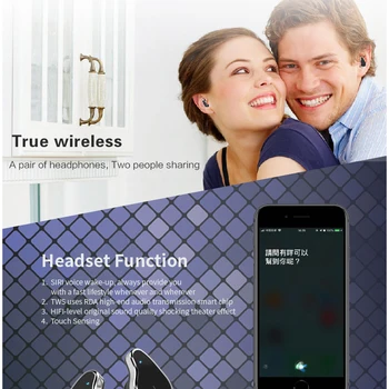 Bluetooth Headset Bezdrôtové Slúchadlá T89 Smart Hodinky Zdravie, Fitness Sledovanie Tepovej Frekvencie Inteligentný Náramok Náramok Sport
