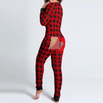 Ženy Vianočné Onesies S Zadok Klapka Pre Dospelých Sexy Sleepwear Romper Žien Otvoriť Zadok Pyžamo Vianoce Pyžamo Dlhé Nighties 2020