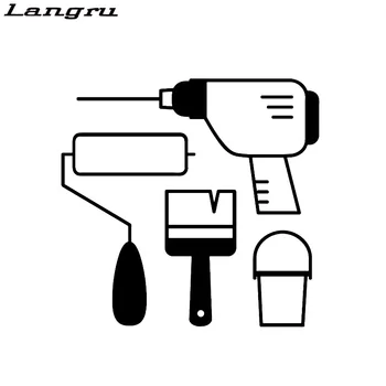 Langru 15 CM*14.5 CM Hardvérové Nástroje na Nárazové Vŕtanie Paint Bucket Odtlačkový Vinly Auto Nálepky Príslušenstvo Jdm