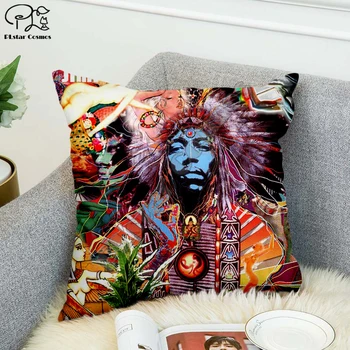 Rockový spevák Bob Marley/V Hillbilly Mačka Hip Hop Vankúš Polyester Ozdobné obliečky na Vankúše Hodiť Vankúš Štvorcový štýl-9