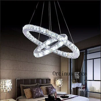 Diamond Crystal Krúžok LED Luster Crystal Lampa Moderného Crystal Svietidlo Kruhu Visí Listry LED Svietidlo Domáce Osvetlenie