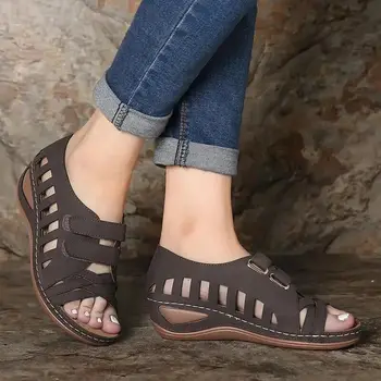 Dámske Sandále 2020 Nové Letné Pohodlné dámske Vysoké podpätky Klin Bežné Nákupy Dámy Ploché Topánky Sandále