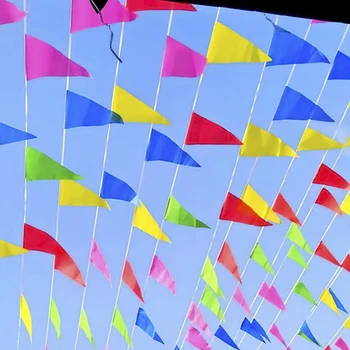 100m Svadobné Festival Pennant String Banner Buntings Farebné Vlajky pre Festival Party Dovolenku Dekorácie Vianočné Popruh