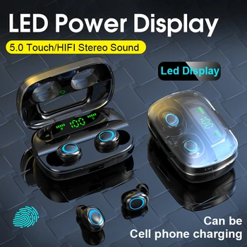 10pcs DHL TWS Bluetooth in-ear Slúchadiel do uší LED Displej Binaural Slúchadlá 3500mAh Power Bank S11 Športové Bežecké Slúchadlá