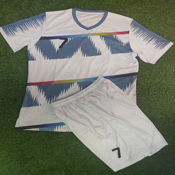Dry Fit Mužov Futbalové Dresy Č Značky Bielej A Modrej Futbal Jednotné Jersey Nastaviť