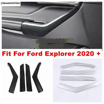 Vnútorné Dvere Opierkou Okno, Výťah, Panel Príslušenstvo, Pás Kryt Výbava vhodné Pre Ford Explorer 2020 2021 ABS Matný / Carbon Fiber Vzhľad