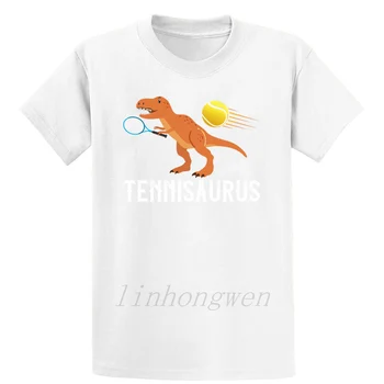 Tenis Dino Saurus Zábavné Dino T Shirt Autentické Letné Štýl Kolo Golier Bavlna Vytlačené Normálnym Vintage Roztomilý Tričko