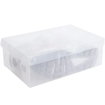 Jednoduché, transparentné topánky box skladací obuvi úložný box 10 ,balenia domov zosilnené plastové prachotesný moistureproof obuvi box