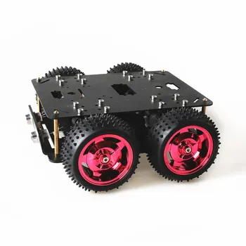 Šikovný 2-príbeh Auto Robot Kit 2-vrstva Kovu Auto Šasi RC 2-decker 85mm Plastové Kolieska Model Nastaviť 4WD Auto Set Pre Arduino urob si sám