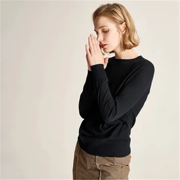 Ručne vyrobené čisto koza cashmere zrastov ženy módne o-krku krátke pulóver sveter jednofarebné S-L maloobchod, veľkoobchod