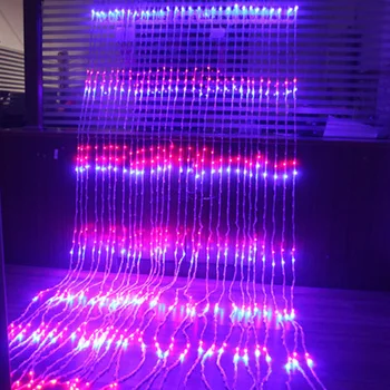 8 režimov Vodopád Opony Cencúľ 3x3M LED Reťazec Svetlo Vianočné Svadobné Party Pozadí záhradné Dekorácie svetlá