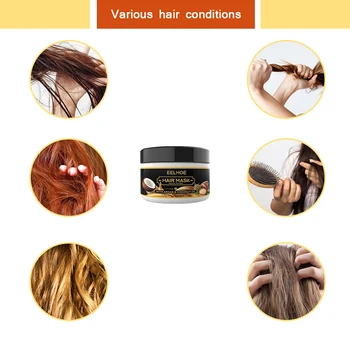 Maska na vlasy pre liečbu Kučeravé Vlasy s Kokosový Olej na opravu poškodenia vlasovej cibuľky pre hladké vlasy a vlasovú pokožku TSLM1