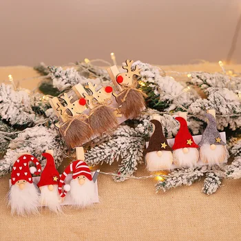 Vianočné Dreva Jeleň Klip Ozdoby na Vianočný Stromček, Dekorácie Deti Darčeky Domov Dodávky Doplnky Strany HKS99
