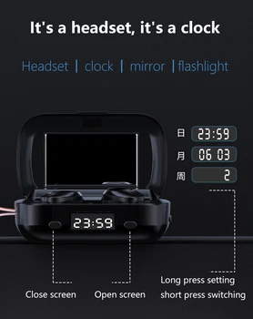 TWS Bluetooth 5.1 Slúchadlá HIFI Športové Nepremokavé Bezdrôtové Slúchadlá Stereo Touch Slúchadlá S Baterkou