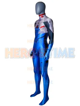 Evangelion Shinji Ikari Cosplay Kostým 3D Tlač Spandex Shinji EVA-01 Kombinézu Zentai Halloween Cosplay Kostým