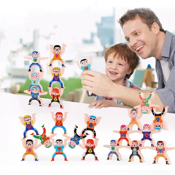 Drevené Multiplayer Cartoon Hercules Stavebné Prvky Montessori Hračky Rodič-Dieťa Stohovanie Vysoký Zostatok Stavebné Bloky Hračka