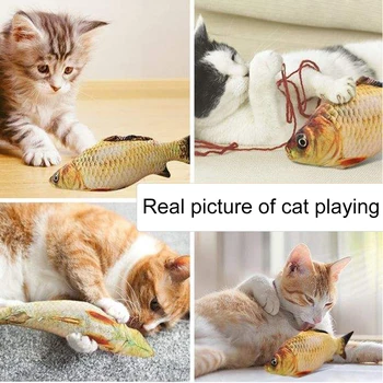 Mäkké Plyšové zvieratko 3D Ryby Tvar Cat Hračka Interaktívna Darčeky Ryby Catnip Hračky Plyšové Vankúš Bábika Simulácia Ryby Hrať Hračka Pre Zvieratko