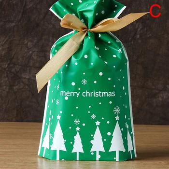 10Pcs Veselé Vianoce Candy Bag Santa Claus Elk Snowflake Šnúrkou Darčekové Tašky