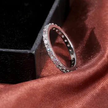 Huitan Jednoduchý a Klasický Ženy Promise Ring, Svadobné Party Micro Spevnené Okrúhle CZ Zirkón Kameň Low-key Denný Nositeľný Krúžok Hot