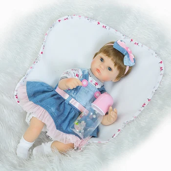 Roztomilý dievča bábiku reborn 40 cm na mäkkú látku telo silikónové reborn bábiky módne dieťa darček bábiky bebe menina bonecas reborn