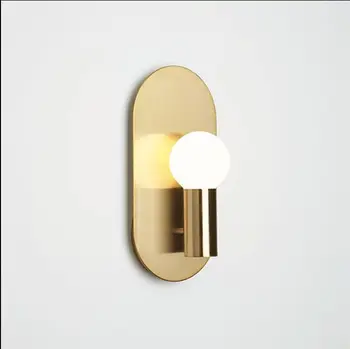 Nordic medi nástenné svietidlo obývacia izba, TV joj, stena spálne nočná chodba zrkadlo predné jednoduché moderné mosadz nástenné svietidlo