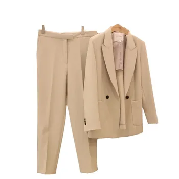 Jarné a jesenné módne farby obleku profesionálne sako temperament bežné dvoch-dielny ceruzkou nohavice dámske vyhovovali TB190218