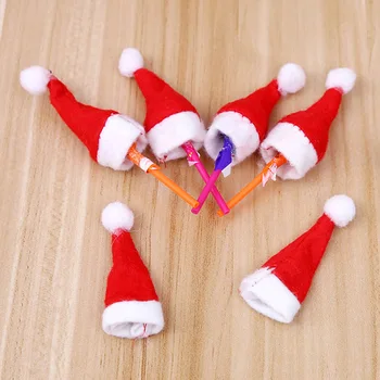 HORÚCE 20pcs Lízatko Vianočné Hat Malé Mini Candy Santa Claus Spp Dekorácie, Party TI99