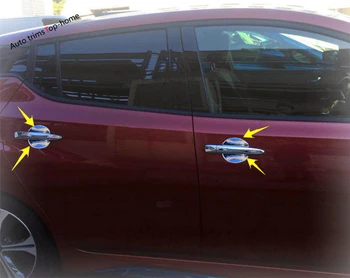 Yimaautotrims Mimo Dvere Doorknob Rukoväť Misa, Kryt, Súprava 4 Ks / Set vhodný Pre Nissan Leaf 2018 ABS Exteriérových Líšt