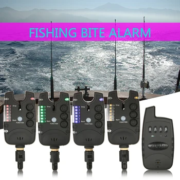 Lixada Rybárske Uhryznutie Alarmy, Set Bezdrôtových Rybárske Alarm Kit citlivý Indikátor LED Bell Budík Prijímač V Poli Rybárskym Náčiním