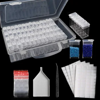 64 Mriežky Rozoberateľných diamond maľovanie Príslušenstvo Diamond Výšivky Prípadoch PP plastov Box Organizátor Domov Úložné boxy