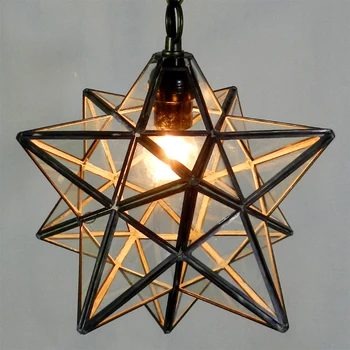 Loft Vintage Prívesok Svetlo Lampy Shooting Star Tiffany Skla pre Uličkou Chodbu, Verandu Shop Dekorácie svietidlo Hanglamp