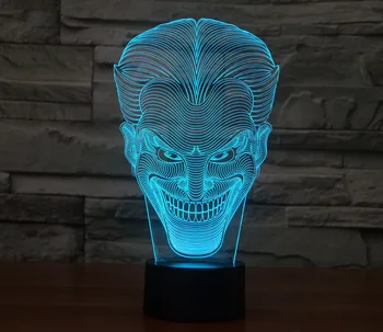 [Sedem Neon]Doprava zadarmo Smajlík Jack Akryl 7Colors Stolná Lampa 3D Lampa Novinka Led Nočné Svetlo Millennium Falcon Svetlo