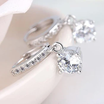 Čistý 925 Sterling Silver Náušnice Žena Drop Modely, Módne Šperky krásne Divoké Super Retro Crystal Visieť Náušnice