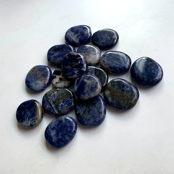 Prírodné Modré Sodalite Crystal Palm Kameň Čakier Reiki Kryštály Uzdravenie Amulet Palmstone Domova Remesiel Zber
