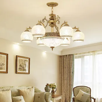 Európsky štýl obývacia izba Bronzový luster sviečka, lampa moderného jedáleň lampa spálňa lampa dvojité luster ZM1121